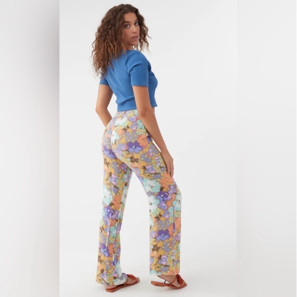 🔆O’Neill🔆 JOHNNY SAMI FLORAL BEACH PANTS WIDE LEG Elastic waist vacation - Picture 11 of 13